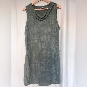 Lina Tomei Linen Dress Sage Green Embroidered Made in Italy Pockets & Stretch L